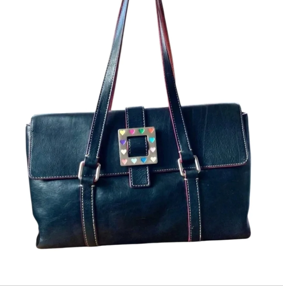 Dooney  & Bourke Vintage Leather  Pre-owned Bag Appox 15 In Wide 9 In Tall. - Picture 2 of 9
